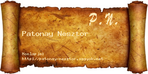 Patonay Nesztor névjegykártya